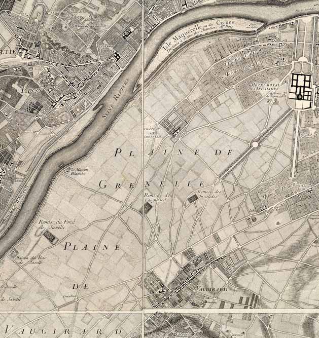 un détail du plan du 15 ème arrondissement de Paris